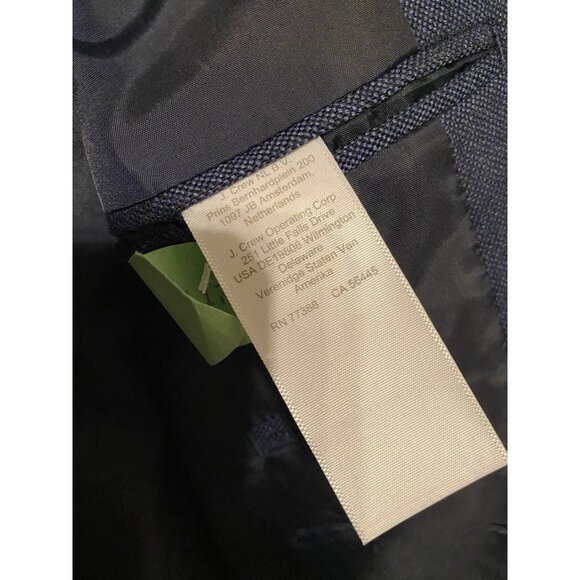 J Crew Thompson Blue University Blazer Men's 36R Single Breasted 2 Button Brass - Picture 8 of 9